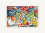 Tulips and Pears Table, floral canvas wall art print, front view