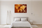 Abstract World Map Wall Art Print on the wall