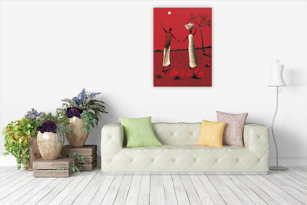 African Couple Wall Art Print  on the wall