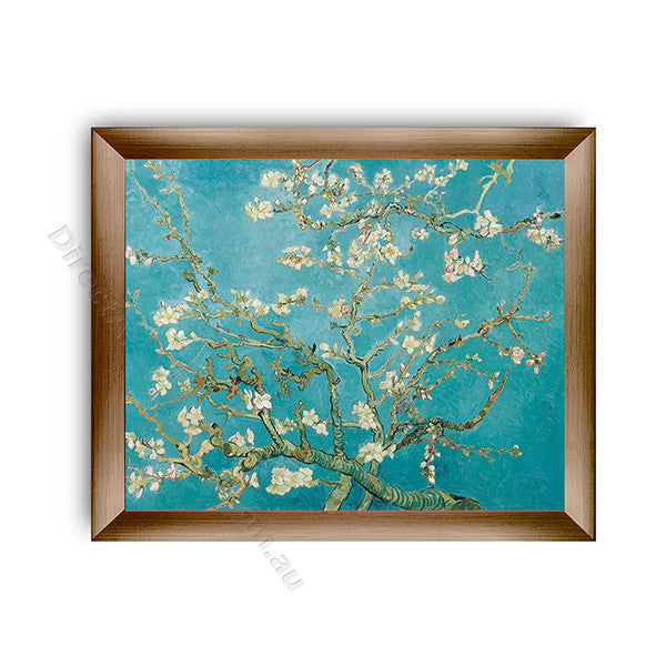 Almond Blossom Modern Flat Gold Frame