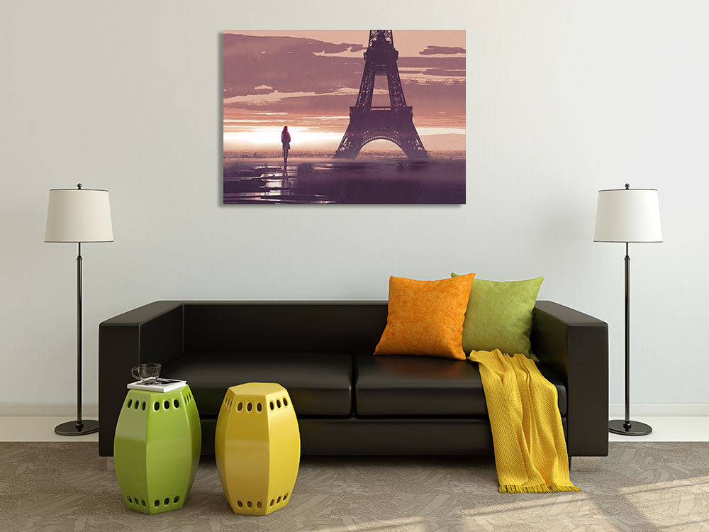 Alone in Paris Wall Art Print on the wall