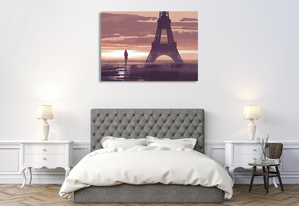 Alone in Paris Wall Art Print on the wall