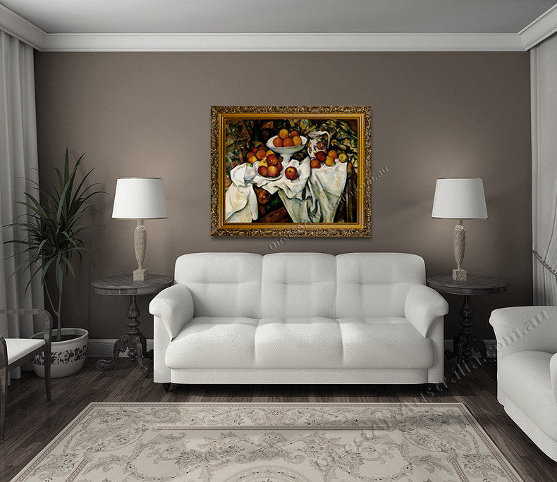 Still Life with Apples and Oranges on the wall
