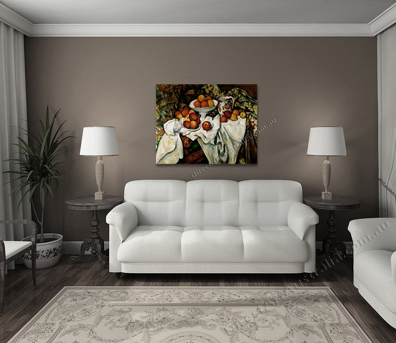 Still Life with Apples and Oranges on the wall