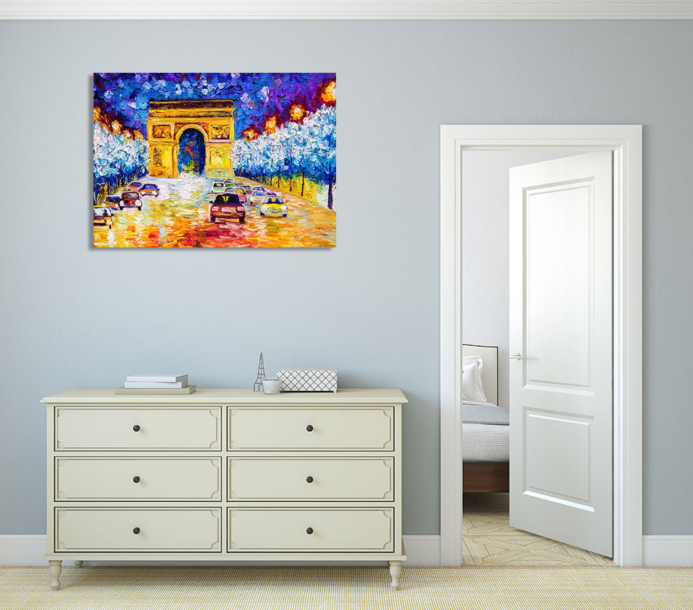 Arc De Triomphe at Paris Wall Print on the wall
