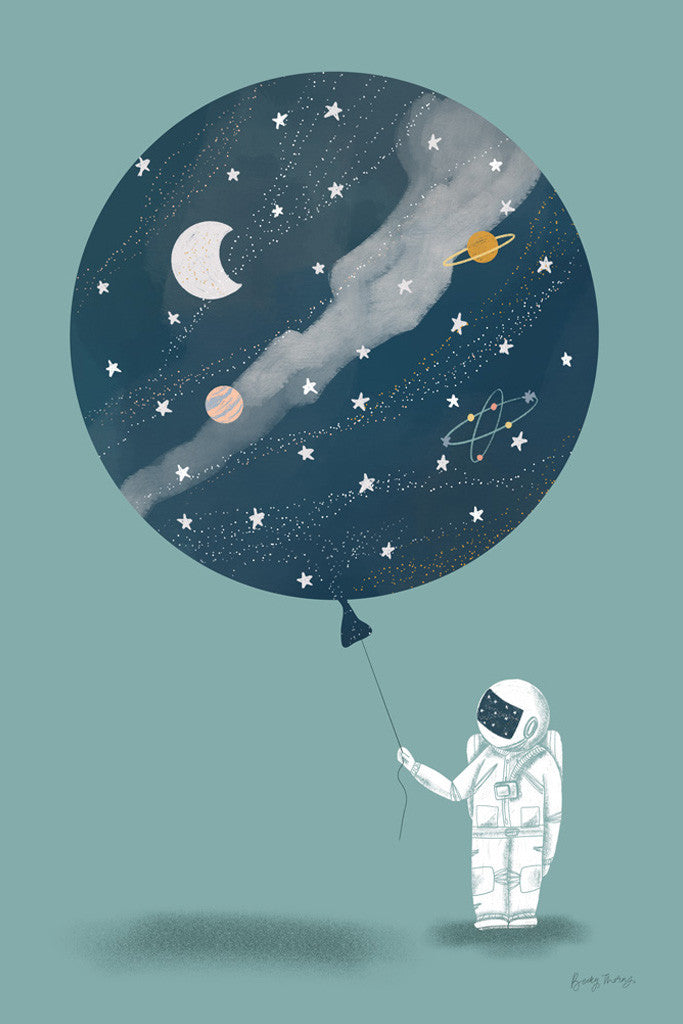 The Astronaut Balloon Wall Art Print 