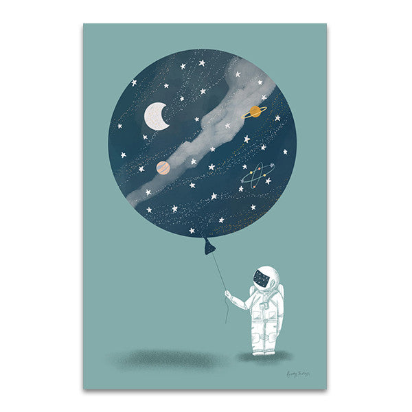 The Astronaut Balloon Wall Art Print 