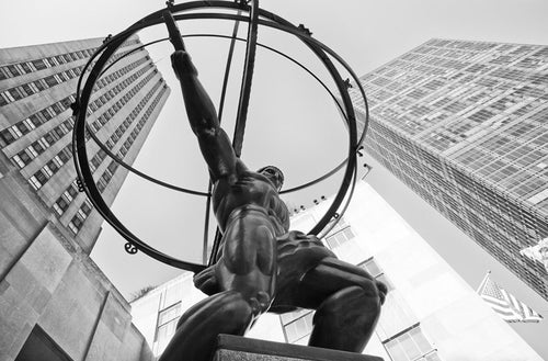 Atlas Statue Rockefeller Center Wall Art Print 