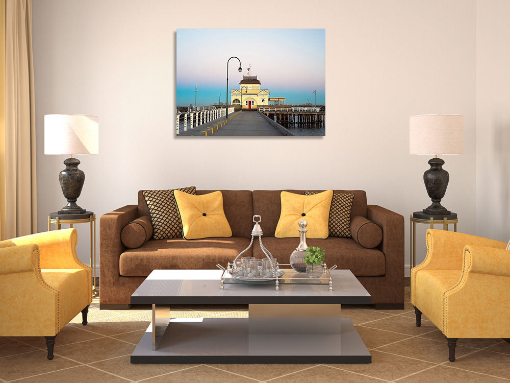 Australia St Kilda Pier Wall Art Print on the wall