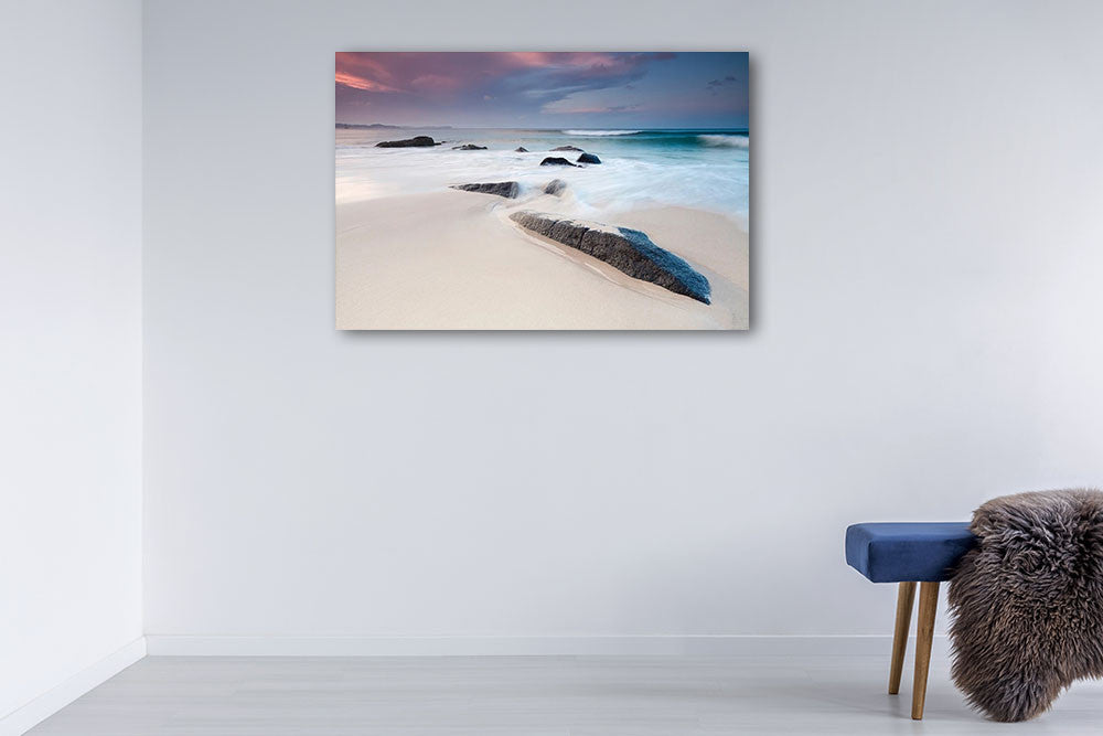 Australian Beach at Twilight Wall Print on the wall