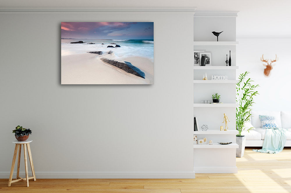 Australian Beach at Twilight Wall Print on the wall