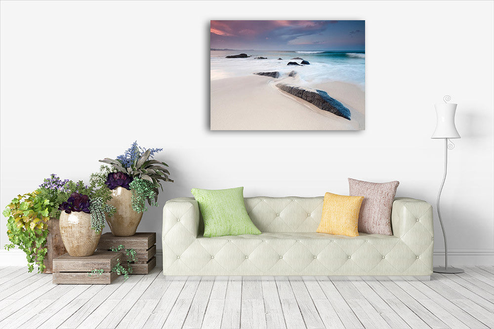 Australian Beach at Twilight Wall Print on the wall