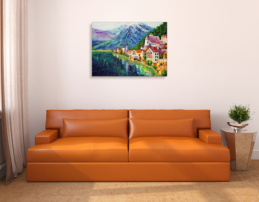 Austria Hallstatt Village Wall Art Print on the wall