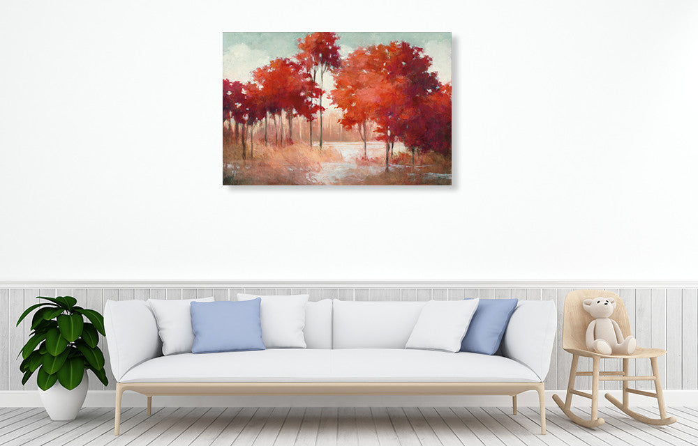 Autumn Lake Wall Art Print on the wall