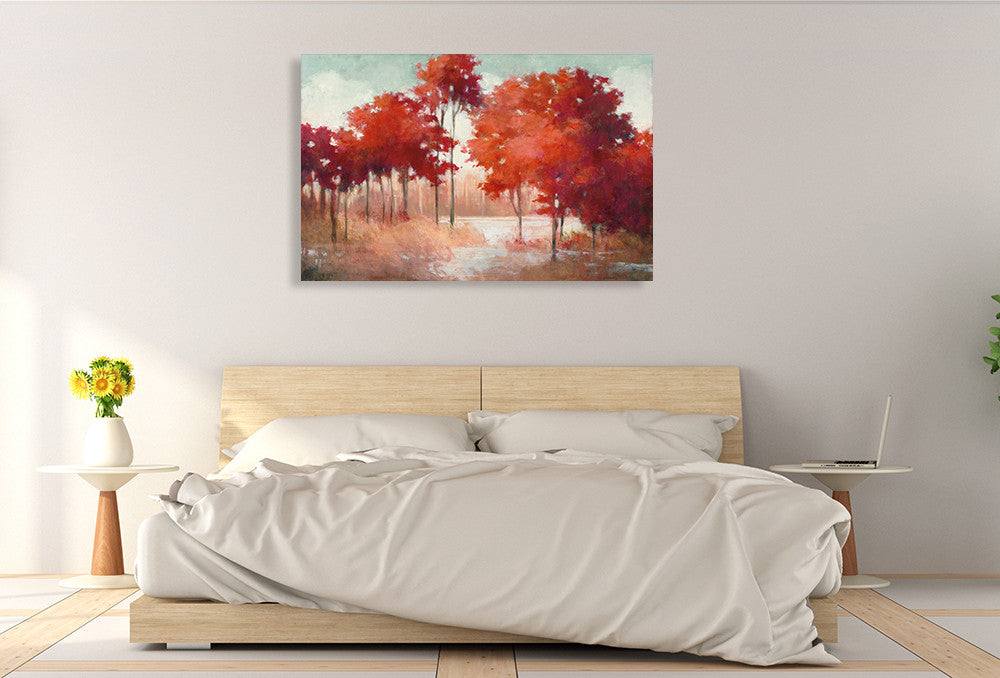 Autumn Lake Wall Art Print on the wall