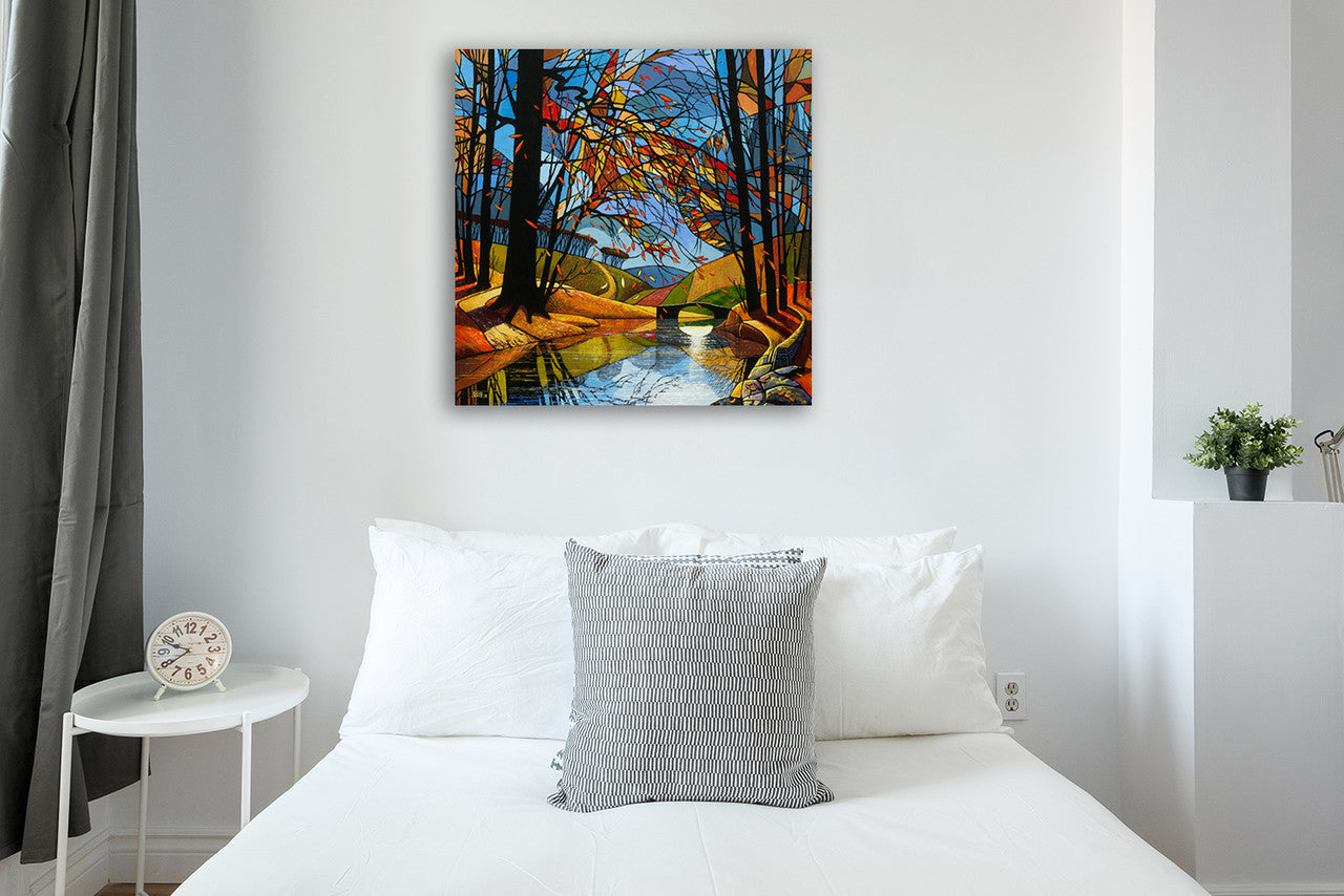 Autumn Stream Wall Art Print on the wall