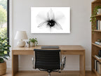 Orchid in Translucence floral canvas print on the wall of a study