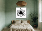 Iris X-Ray Bloom floral canvas print on the wall of a bedroom