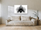 Orchid in Negative floral canvas print on the wall of a living room