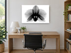 Orchid in Negative floral canvas print on the wall of a study