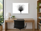 Rose in Silhouette floral canvas print on the wall of a study