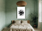 Anemone in Negative floral canvas print on the wall of a bedroom