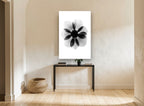 Anemone in Negative floral canvas print on the wall of a hallway
