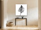 Foxglove Shadow Spire floral canvas print on the wall of a hallway