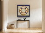 Welcome Aboard Lifebuoy vintage canvas print on the wall of a hallway