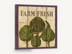 Farm Fresh Artichokes, vintage farm fresh artichoke sign, stretched canvas wall art print ready to hang