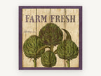 Farm Fresh Artichokes, vintage canvas wall art print, front view