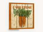 Farm Fresh Carrots, vintage farm fresh carrots sign, stretched canvas wall art print ready to hang