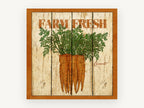 Farm Fresh Carrots, vintage canvas wall art print, front view