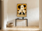 Welcome Crows and Sunflowers floral canvas print on the wall of a hallway