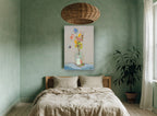 Floating Posy floral canvas print on the wall of a bedroom
