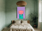 Nurse Pup in Scrubs animal canvas print on the wall of a bedroom