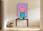 Nurse Pup in Scrubs animal canvas print on the wall of a hallway