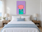 Nurse Pup in Scrubs animal canvas print on the wall of a bedroom