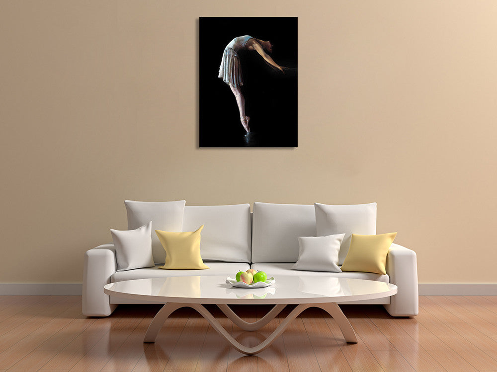 Back Bend Wall Art Print on the wall
