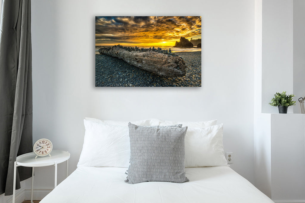 Balancing Stones Wall Art Print on the wall