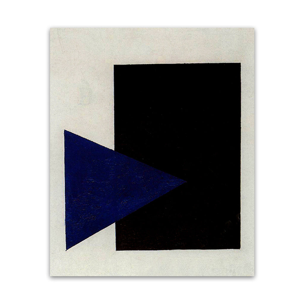 Suprematism with Blue Triangle and Black Square