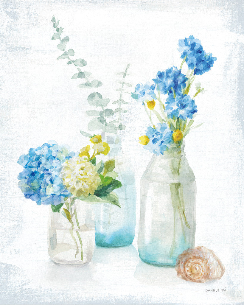 Beach Cottage Florals III Wall Art Print