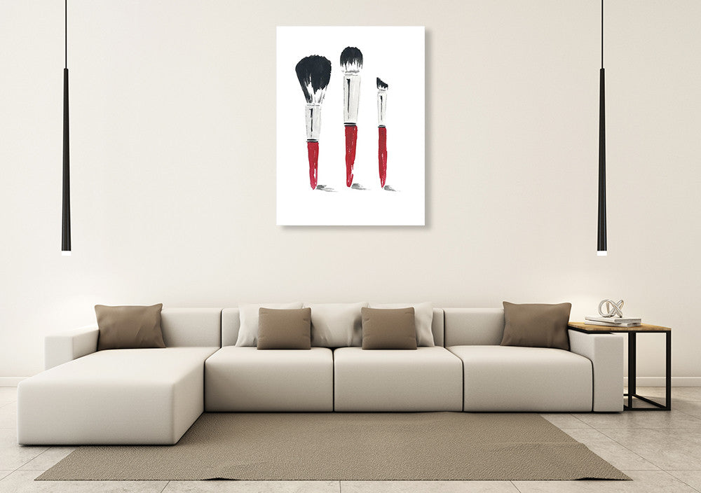 Beauty Brushes Wall Art Print on the wall