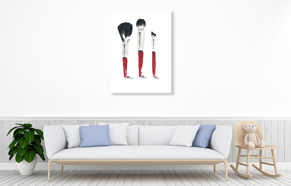 Beauty Brushes Wall Art Print on the wall