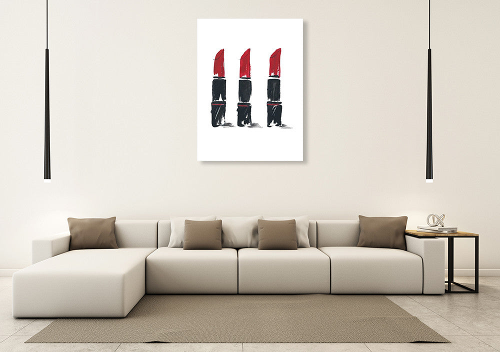 Beauty Lipsticks Wall Art Print on the wall