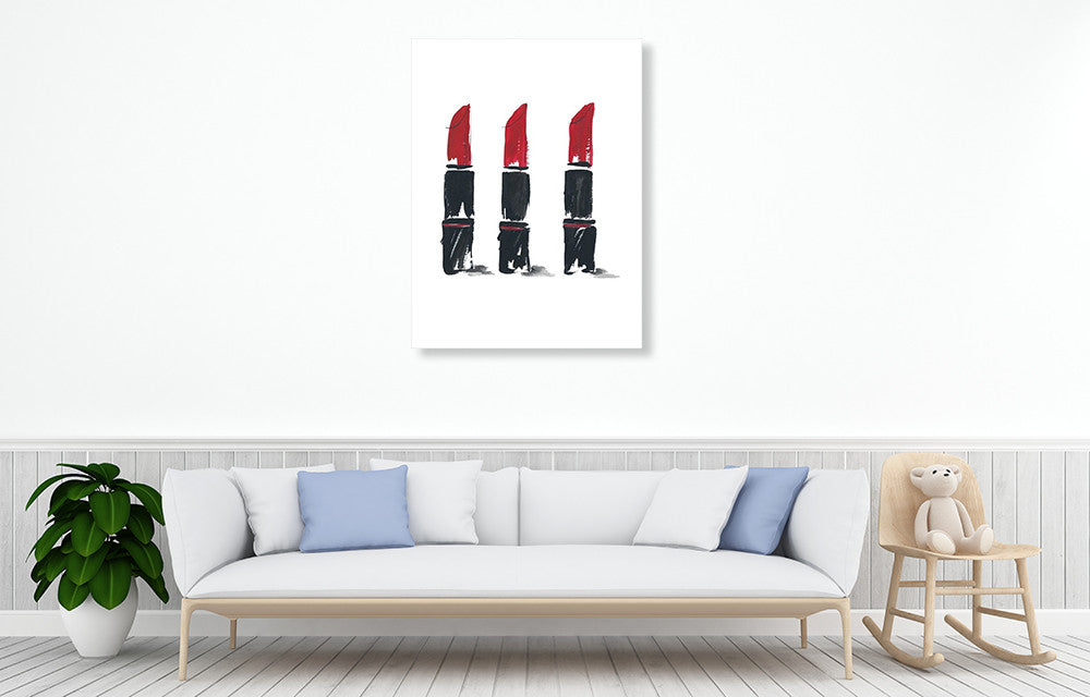Beauty Lipsticks Wall Art Print on the wall