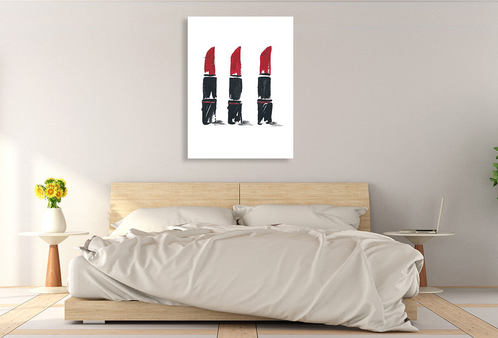 Beauty Lipsticks Wall Art Print on the wall