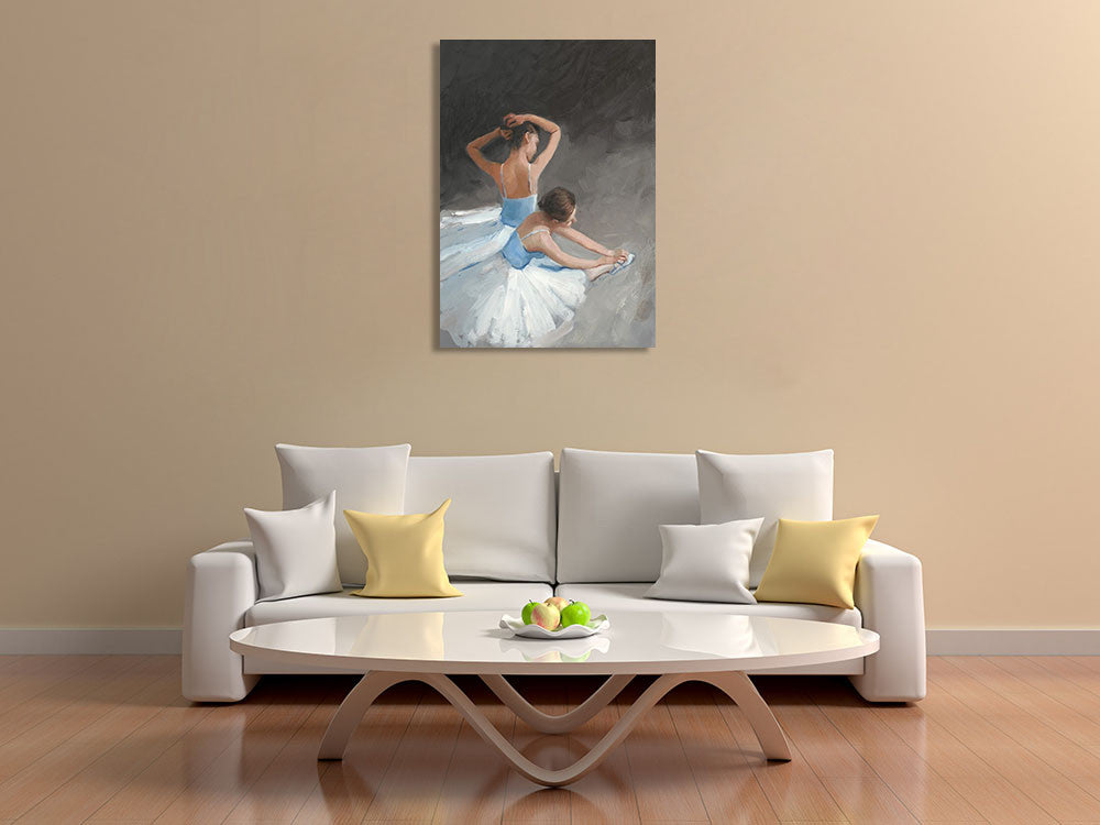 Ballerina Dancers II Wall Art Print on the wall
