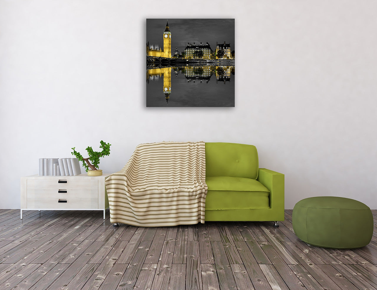 Big Ben Reflection Wall Art Print on the wall