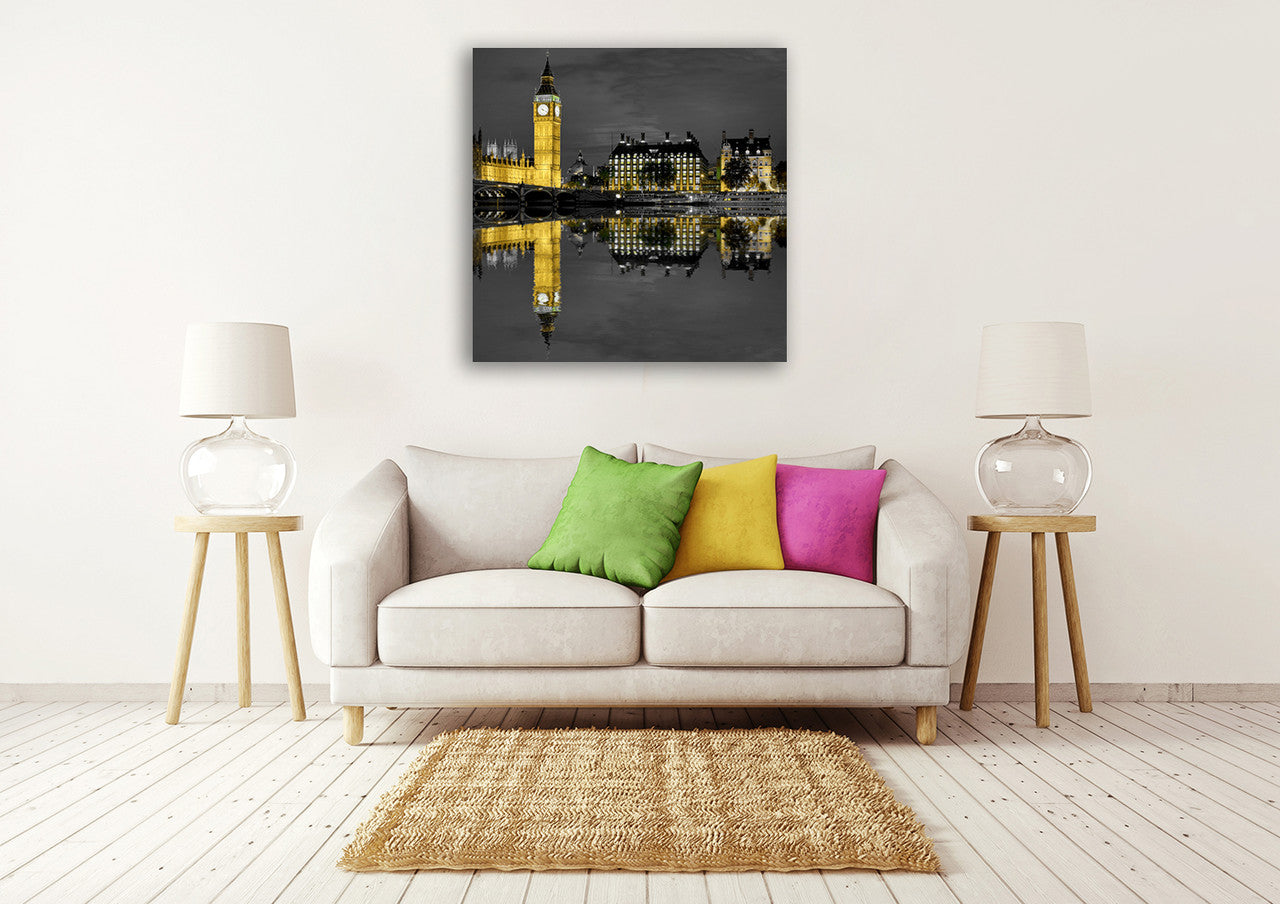 Big Ben Reflection Wall Art Print on the wall